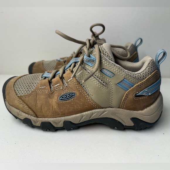 Keen  Steens Vent Timberwolf Tan Atlantic Blue Hiking Shoes 1022752 Women’s 7.5 - Picture 2 of 10